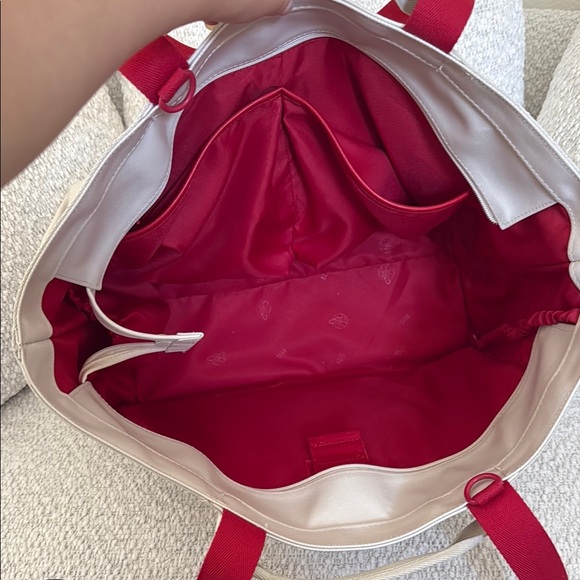 BEIS Cream Tote with Red Text - Picture 6 of 9